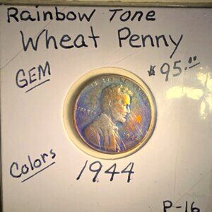1944 Lincoln Penny RARE TONED Coin  Copper